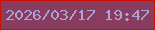 文字の大きさ：5、枠の色：cd0e01、背景の色：883d5f、文字の色：aba2da 無料ブログパーツのブログ時計