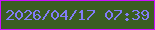 文字の大きさ：3、枠の色：cd0fff、背景の色：3a5d22、文字の色：817cf8 無料ブログパーツのブログ時計