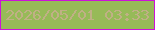 文字の大きさ：1、枠の色：cd12d9、背景の色：97ba58、文字の色：c0b085 無料ブログパーツのブログ時計