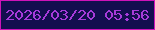 文字の大きさ：1、枠の色：cd13b9、背景の色：130e4f、文字の色：a73bda 無料ブログパーツのブログ時計