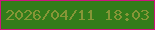 文字の大きさ：1、枠の色：cd147e、背景の色：337c1a、文字の色：869637 無料ブログパーツのブログ時計