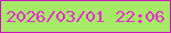 文字の大きさ：2、枠の色：cd14be、背景の色：a6e966、文字の色：e82bd0 無料ブログパーツのブログ時計