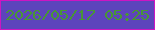 文字の大きさ：5、枠の色：cd15c2、背景の色：5d44bc、文字の色：489635 無料ブログパーツのブログ時計