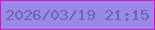 文字の大きさ：2、枠の色：cd19c6、背景の色：9988e8、文字の色：6c63aa 無料ブログパーツのブログ時計