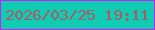 文字の大きさ：1、枠の色：cd1dfd、背景の色：10ccb3、文字の色：a85a69 無料ブログパーツのブログ時計
