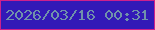 文字の大きさ：4、枠の色：cd208c、背景の色：3219b7、文字の色：7091ab 無料ブログパーツのブログ時計