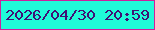 文字の大きさ：3、枠の色：cd209d、背景の色：1ffbd8、文字の色：401175 無料ブログパーツのブログ時計