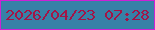 文字の大きさ：5、枠の色：cd21d5、背景の色：3781a7、文字の色：a31447 無料ブログパーツのブログ時計