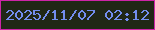 文字の大きさ：4、枠の色：cd24a7、背景の色：202716、文字の色：738eee 無料ブログパーツのブログ時計