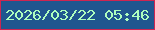 文字の大きさ：5、枠の色：cd2551、背景の色：1f568f、文字の色：aefebe 無料ブログパーツのブログ時計