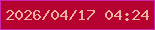 文字の大きさ：1、枠の色：cd26ac、背景の色：b50230、文字の色：ebb49a 無料ブログパーツのブログ時計