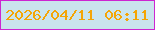 文字の大きさ：2、枠の色：cd26d1、背景の色：cae4ed、文字の色：f4a505 無料ブログパーツのブログ時計