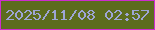 文字の大きさ：4、枠の色：cd2ccf、背景の色：5c6c1e、文字の色：9da5d6 無料ブログパーツのブログ時計