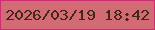 文字の大きさ：4、枠の色：cd2e71、背景の色：d26b76、文字の色：442718 無料ブログパーツのブログ時計