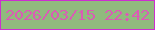 文字の大きさ：3、枠の色：cd2ed0、背景の色：91ba7e、文字の色：db5bb5 無料ブログパーツのブログ時計