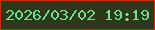 文字の大きさ：1、枠の色：cd2f07、背景の色：2d3719、文字の色：69e293 無料ブログパーツのブログ時計