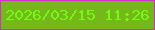 文字の大きさ：1、枠の色：cd31ce、背景の色：74b819、文字の色：74fb12 無料ブログパーツのブログ時計