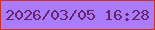 文字の大きさ：4、枠の色：cd321d、背景の色：aa7bfa、文字の色：682465 無料ブログパーツのブログ時計