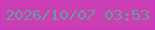 文字の大きさ：4、枠の色：cd32c9、背景の色：ca3fb1、文字の色：689b9f 無料ブログパーツのブログ時計