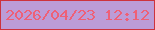 文字の大きさ：2、枠の色：cd333d、背景の色：bc9cd7、文字の色：ee6077 無料ブログパーツのブログ時計
