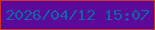 文字の大きさ：4、枠の色：cd3429、背景の色：5c0999、文字の色：0d65a9 無料ブログパーツのブログ時計