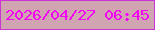 文字の大きさ：1、枠の色：cd34d8、背景の色：d1a4b1、文字の色：f301f5 無料ブログパーツのブログ時計