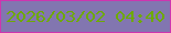 文字の大きさ：2、枠の色：cd35af、背景の色：8276b0、文字の色：6eaa02 無料ブログパーツのブログ時計