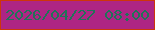 文字の大きさ：4、枠の色：cd360a、背景の色：ae2584、文字の色：207358 無料ブログパーツのブログ時計