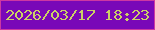 文字の大きさ：5、枠の色：cd38a2、背景の色：7908b8、文字の色：cbd166 無料ブログパーツのブログ時計
