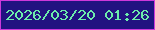 文字の大きさ：3、枠の色：cd38db、背景の色：211281、文字の色：6cecab 無料ブログパーツのブログ時計