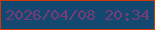 文字の大きさ：5、枠の色：cd3907、背景の色：134871、文字の色：793b75 無料ブログパーツのブログ時計