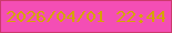 文字の大きさ：4、枠の色：cd396d、背景の色：f44eb5、文字の色：d5a404 無料ブログパーツのブログ時計