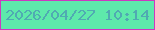文字の大きさ：5、枠の色：cd39c0、背景の色：5ee9ab、文字の色：50aab2 無料ブログパーツのブログ時計