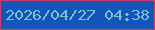 文字の大きさ：4、枠の色：cd3d6a、背景の色：1455b9、文字の色：75c2d9 無料ブログパーツのブログ時計