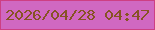 文字の大きさ：2、枠の色：cd3f83、背景の色：d068c1、文字の色：865324 無料ブログパーツのブログ時計