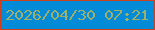 文字の大きさ：3、枠の色：cd401a、背景の色：038bd8、文字の色：9cb06c 無料ブログパーツのブログ時計