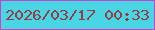文字の大きさ：1、枠の色：cd41c9、背景の色：4ad5e4、文字の色：923e47 無料ブログパーツのブログ時計