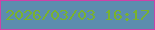 文字の大きさ：2、枠の色：cd42a8、背景の色：5c8dae、文字の色：79b22e 無料ブログパーツのブログ時計