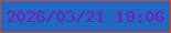 文字の大きさ：5、枠の色：cd4928、背景の色：2368c0、文字の色：781bbb 無料ブログパーツのブログ時計