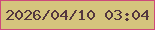 文字の大きさ：3、枠の色：cd497b、背景の色：d5c47d、文字の色：54373e 無料ブログパーツのブログ時計
