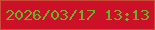 文字の大きさ：1、枠の色：cd4a39、背景の色：cb1028、文字の色：70af29 無料ブログパーツのブログ時計