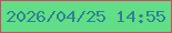 文字の大きさ：3、枠の色：cd4b68、背景の色：61de87、文字の色：2f8391 無料ブログパーツのブログ時計