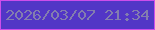 文字の大きさ：3、枠の色：cd4deb、背景の色：5236c6、文字の色：837daf 無料ブログパーツのブログ時計
