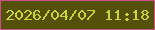 文字の大きさ：4、枠の色：cd508d、背景の色：555007、文字の色：c8d63d 無料ブログパーツのブログ時計