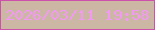 文字の大きさ：2、枠の色：cd50ab、背景の色：ccb6a4、文字の色：f499f3 無料ブログパーツのブログ時計