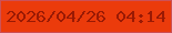 文字の大きさ：2、枠の色：cd5156、背景の色：eb3b0b、文字の色：9a1a04 無料ブログパーツのブログ時計