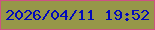 文字の大きさ：3、枠の色：cd5284、背景の色：969749、文字の色：0109bc 無料ブログパーツのブログ時計