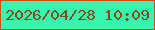 文字の大きさ：2、枠の色：cd5309、背景の色：35f8ae、文字の色：854b1b 無料ブログパーツのブログ時計