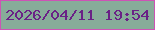 文字の大きさ：2、枠の色：cd53b5、背景の色：87ac99、文字の色：6a2186 無料ブログパーツのブログ時計
