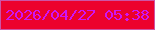 文字の大きさ：5、枠の色：cd54a5、背景の色：ec012d、文字の色：ce15f4 無料ブログパーツのブログ時計